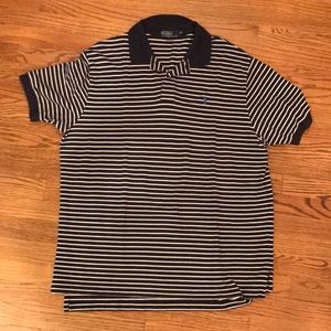 Navy and white striped POLO classic fit